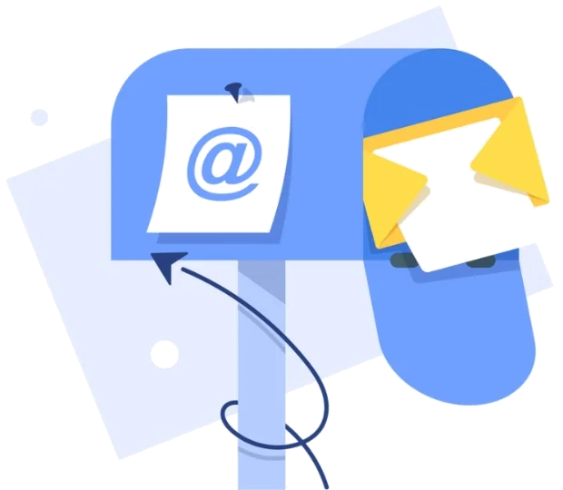 Ilustração de caixa de correio com e-mail